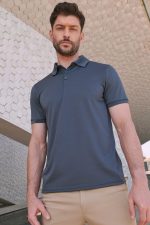 Polo homme polyester recyclé – Image 2