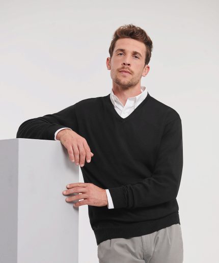 V-neck knitted sweater