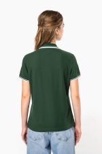 Polo femme manches courtes à liserés contrastés – Image 2