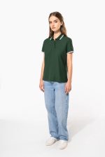 Polo femme manches courtes à liserés contrastés – Image 5