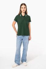 Polo femme manches courtes à liserés contrastés – Image 7