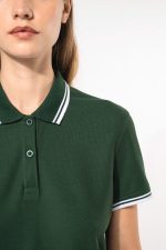 Polo femme manches courtes à liserés contrastés – Image 4