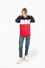 Sweat-shirt tricolore à capuche unisexe – Image 21