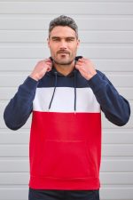 Sweat-shirt tricolore à capuche unisexe – Image 30