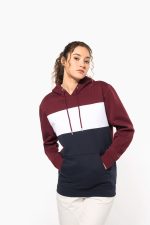 Sweat-shirt tricolore à capuche unisexe – Image 11