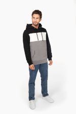 Sweat-shirt tricolore à capuche unisexe – Image 25