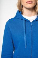 Sweat-shirt écoresponsable zippé à capuche femme – Image 4