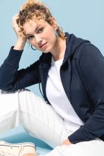 Sweat-shirt écoresponsable zippé à capuche femme – Image 31
