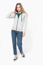 Sweat-shirt zippé capuche contrastée femme – Image 14