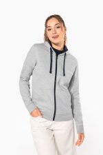 Sweat-shirt zippé capuche contrastée femme – Image 11