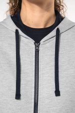 Sweat-shirt zippé capuche contrastée femme – Image 3
