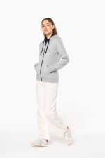 Sweat-shirt zippé capuche contrastée femme – Image 8