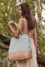 Sac shopping en toiles de coton et jute – Image 7