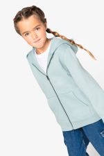 Sweat-shirt écoresponsable zippé à capuche enfant – Image 3