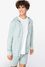Sweat-shirt écoresponsable zippé à capuche French Terry unisexe – Image 3