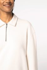 Sweat-shirt écoresponsable quart zip col polo à épaules tombantes unisexe – Image 8