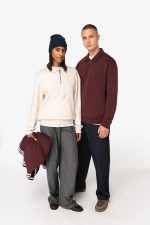 Sweat-shirt écoresponsable quart zip col polo à épaules tombantes unisexe – Image 2