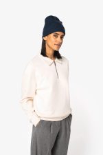 Sweat-shirt écoresponsable quart zip col polo à épaules tombantes unisexe – Image 4