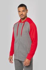 Veste molleton zippée capuche bicolore unisexe – Image 14