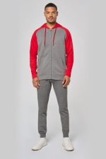 Veste molleton zippée capuche bicolore unisexe – Image 16