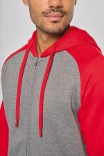 Veste molleton zippée capuche bicolore unisexe – Image 20