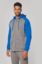 Veste molleton zippée capuche bicolore unisexe – Image 2