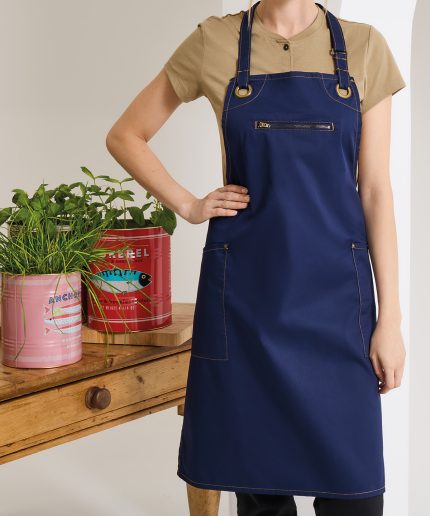 Barley Contrast Stitch Bib Apron