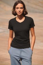 T-shirt femme col v Feel Good