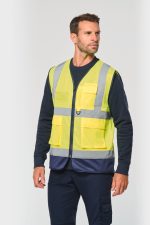 Gilet de sécurité haute visibilité recyclé avec zip unisexe – Image 2